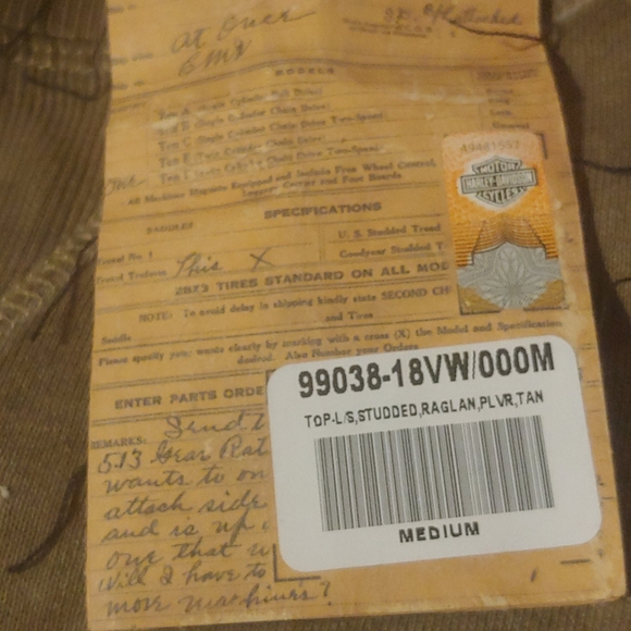 Harley-Davidson Womens Chunky Studded B&S Raglan P - Picture 3 of 3